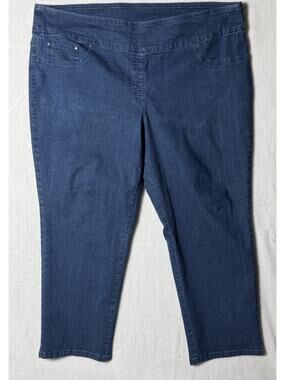 Ruby Rd. Woman Med Wash Pull On Denim Jeans Plus Size 22W